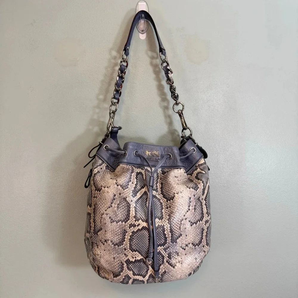 Coach Madison Python Embossed Marielle Leather Purse Snakeskin Shoulder Tote Bag - Picture 13 of 13